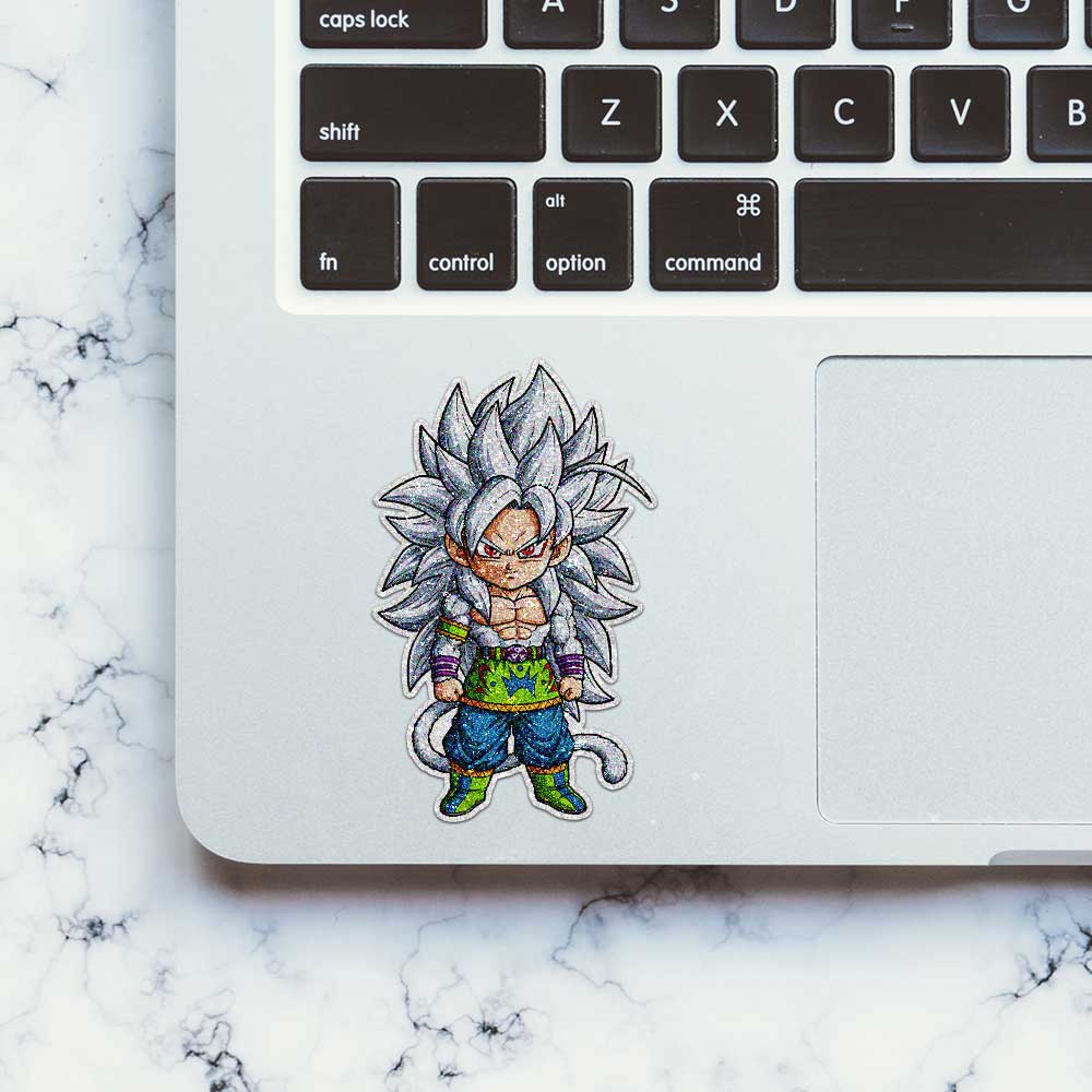 Chibi Golden Warrior Glitter Sticker
