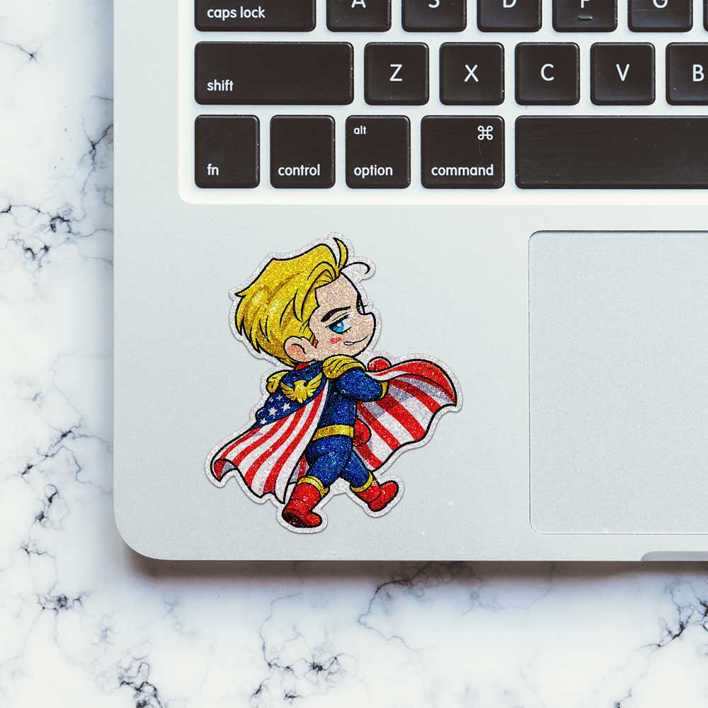 Chibi Star Hero Glitter Sticker