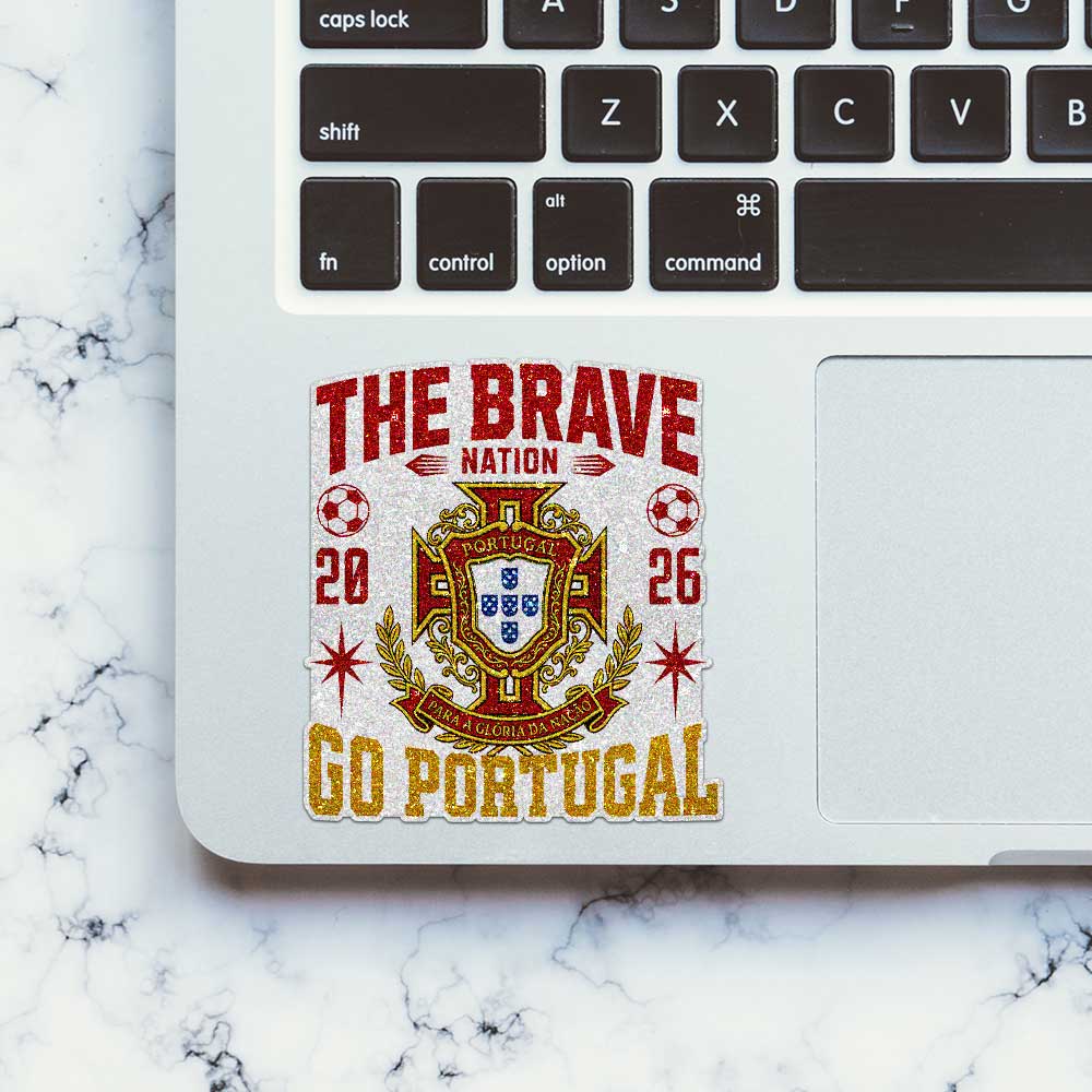 Go Portugal Football Glitter Sticker