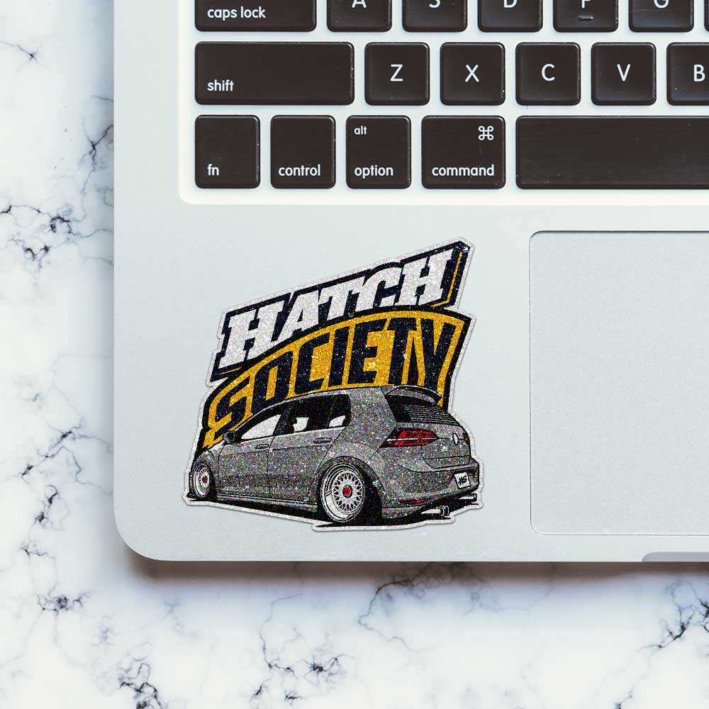 Hatch Society Grey Car Glitter Sticker