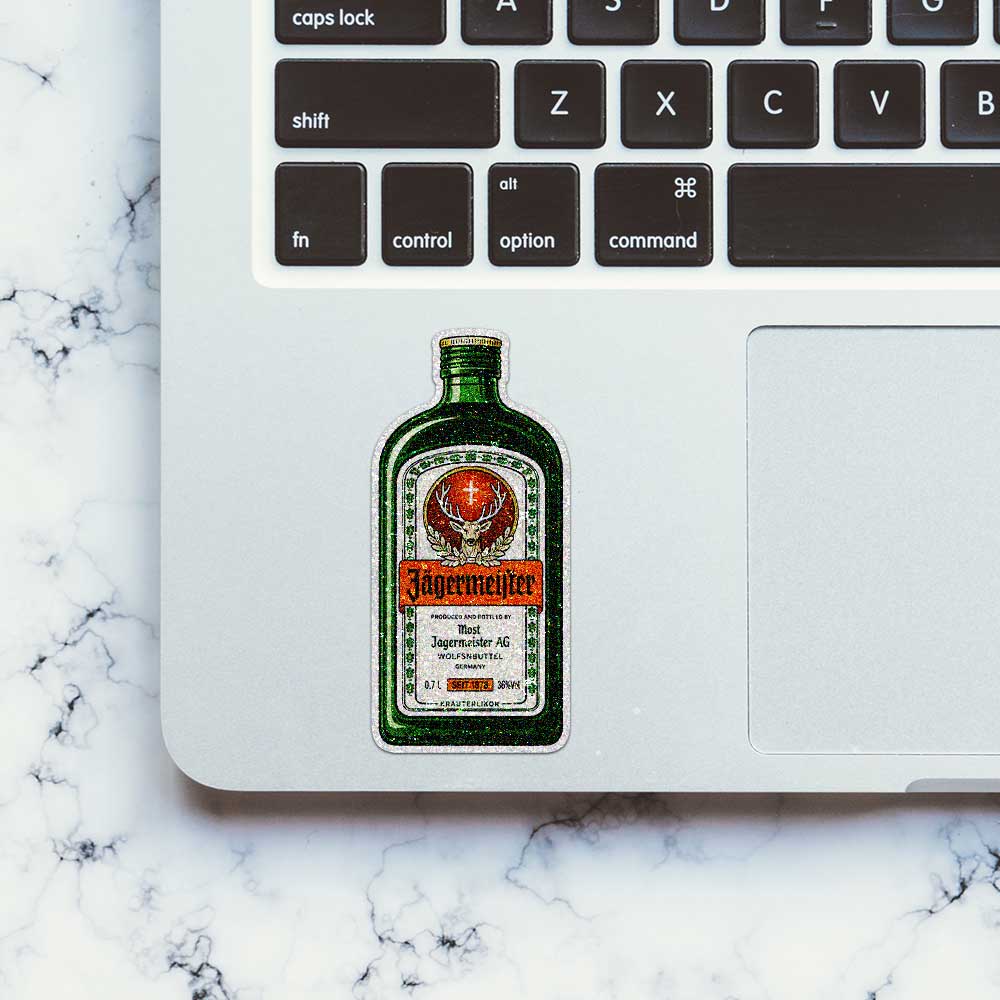 Herbal Liqueur Bottle Glitter Sticker