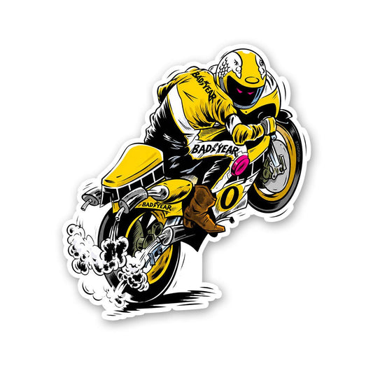 Biker Yellow Sticker