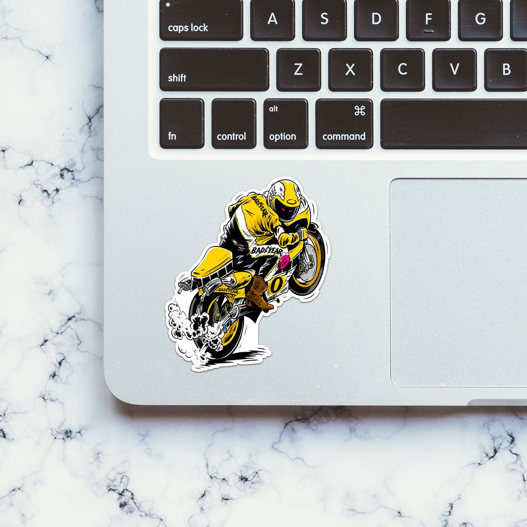 Biker Yellow Sticker