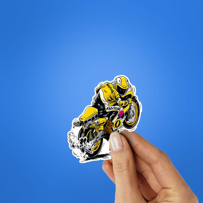 Biker Yellow Sticker
