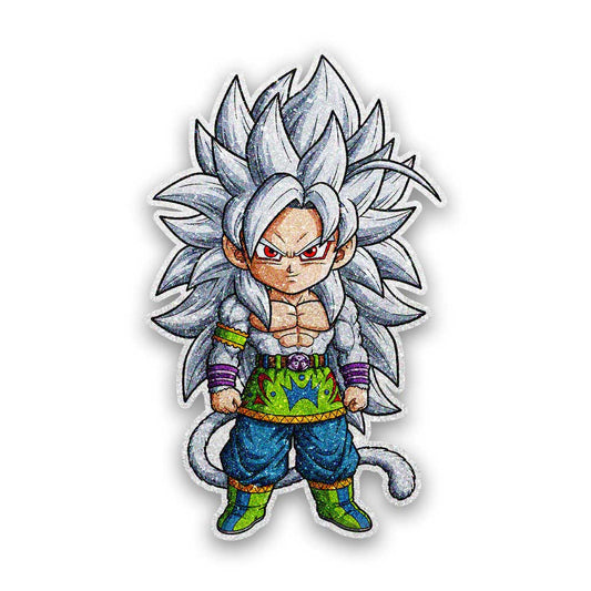 Chibi Golden Warrior Glitter Sticker