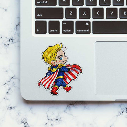 Chibi Star Hero Glitter Sticker
