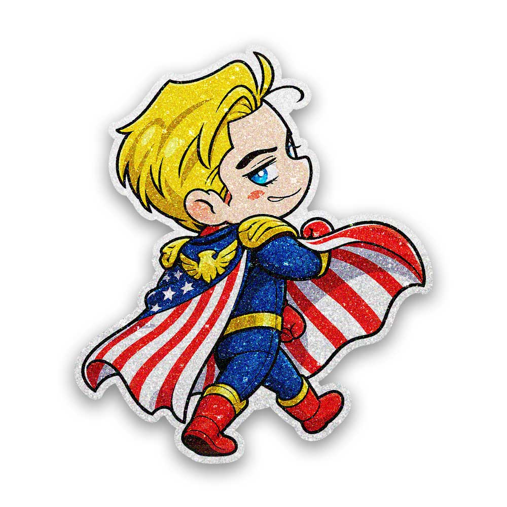 Chibi Star Hero Glitter Sticker
