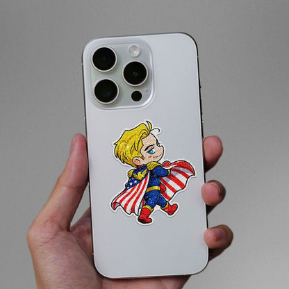 Chibi Star Hero Glitter Sticker