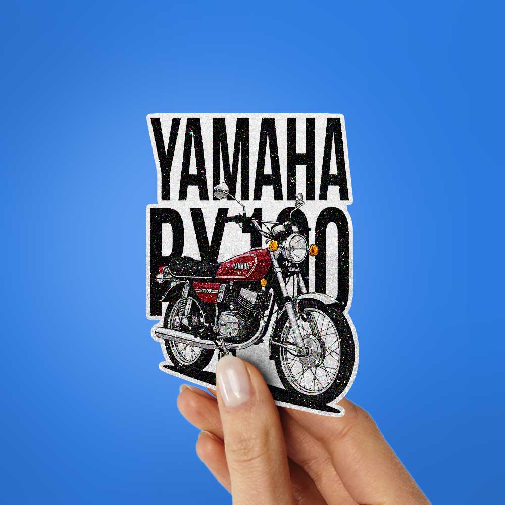 Classic Retro Motorcycle Glitter Sticker