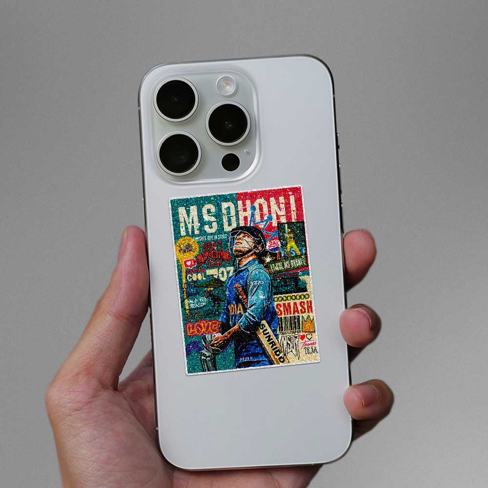 Cricket Legend Collage Glitter Sticker