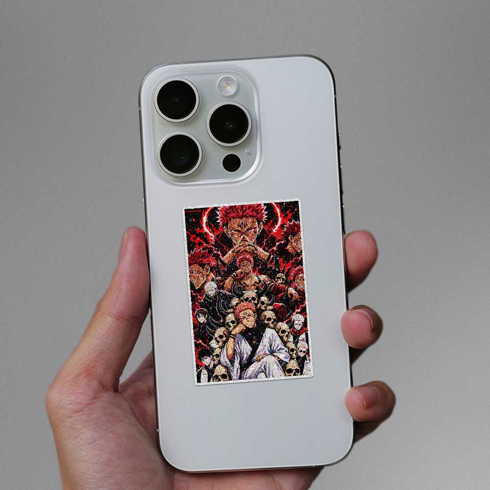 Dark Manga Skull Squad Glitter Sticker