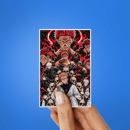 Dark Manga Skull Squad Glitter Sticker