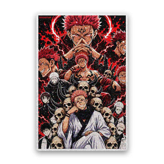 Dark Manga Skull Squad Glitter Sticker
