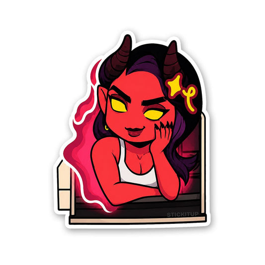 Devil Girl Art Sticker