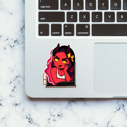 Devil Girl Art Sticker