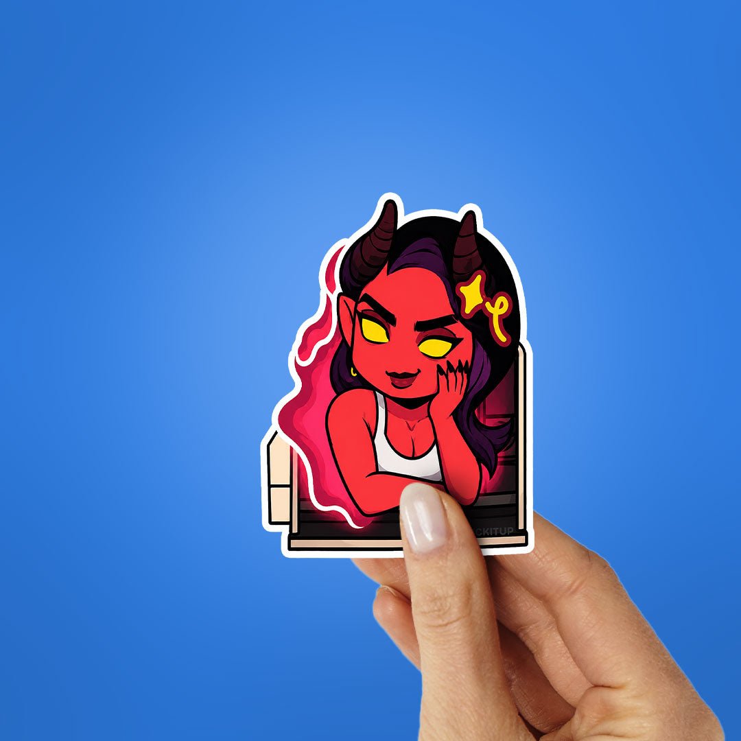 Devil Girl Art Sticker