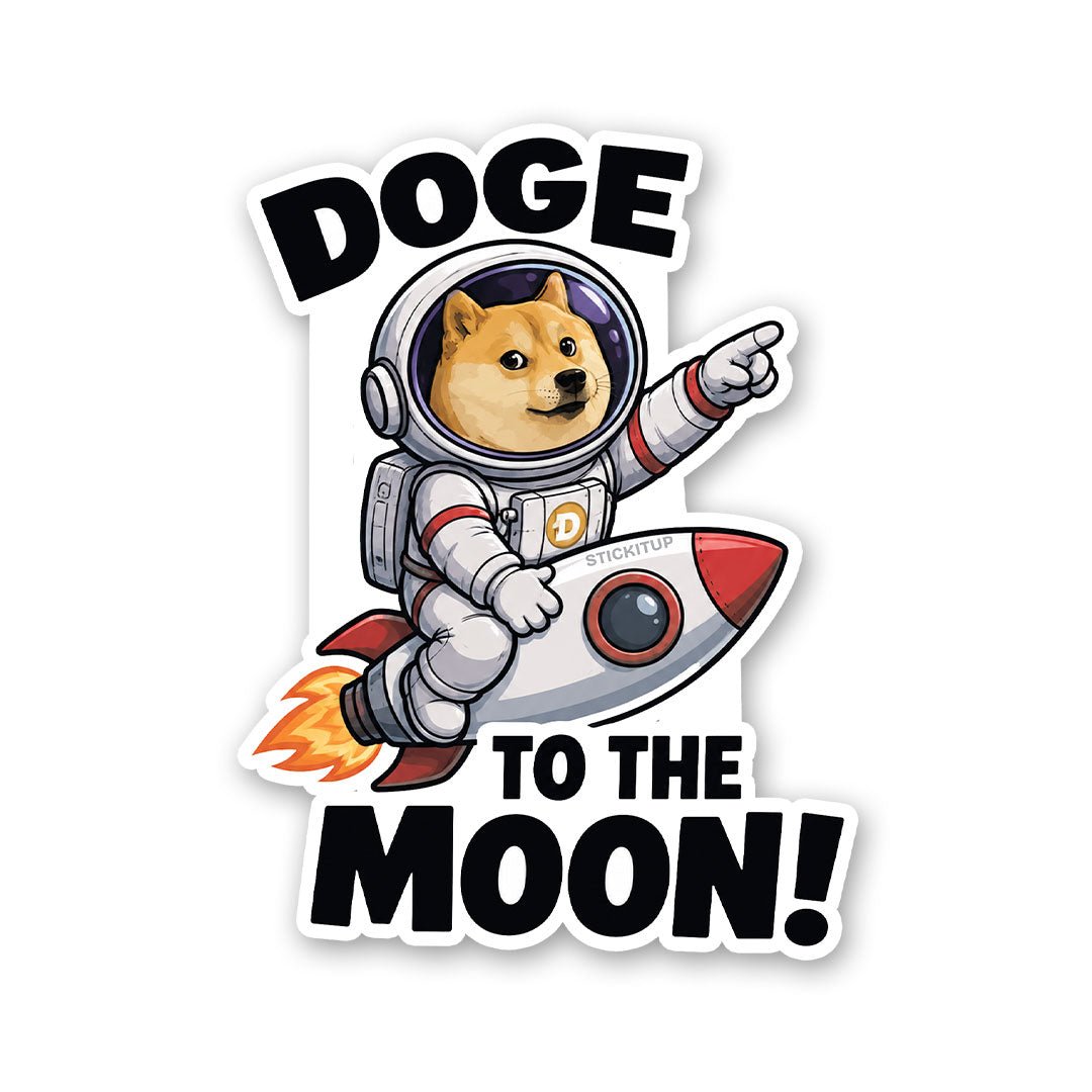 Doge to the Moon Sticker