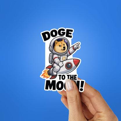 Doge to the Moon Sticker