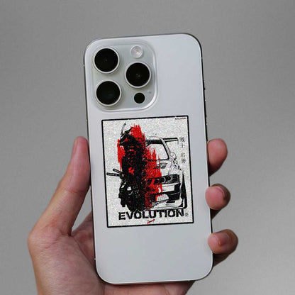 Evolution Samurai Car Splash Glitter Sticker
