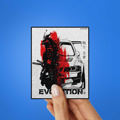 Evolution Samurai Car Splash Glitter Sticker