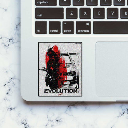 Evolution Samurai Car Splash Glitter Sticker