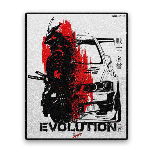 Evolution Samurai Car Splash Glitter Sticker
