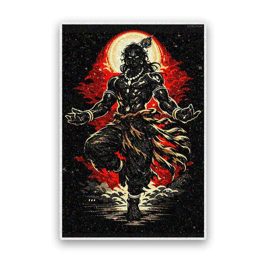 Fiery Deity Silhouette Glitter Sticker