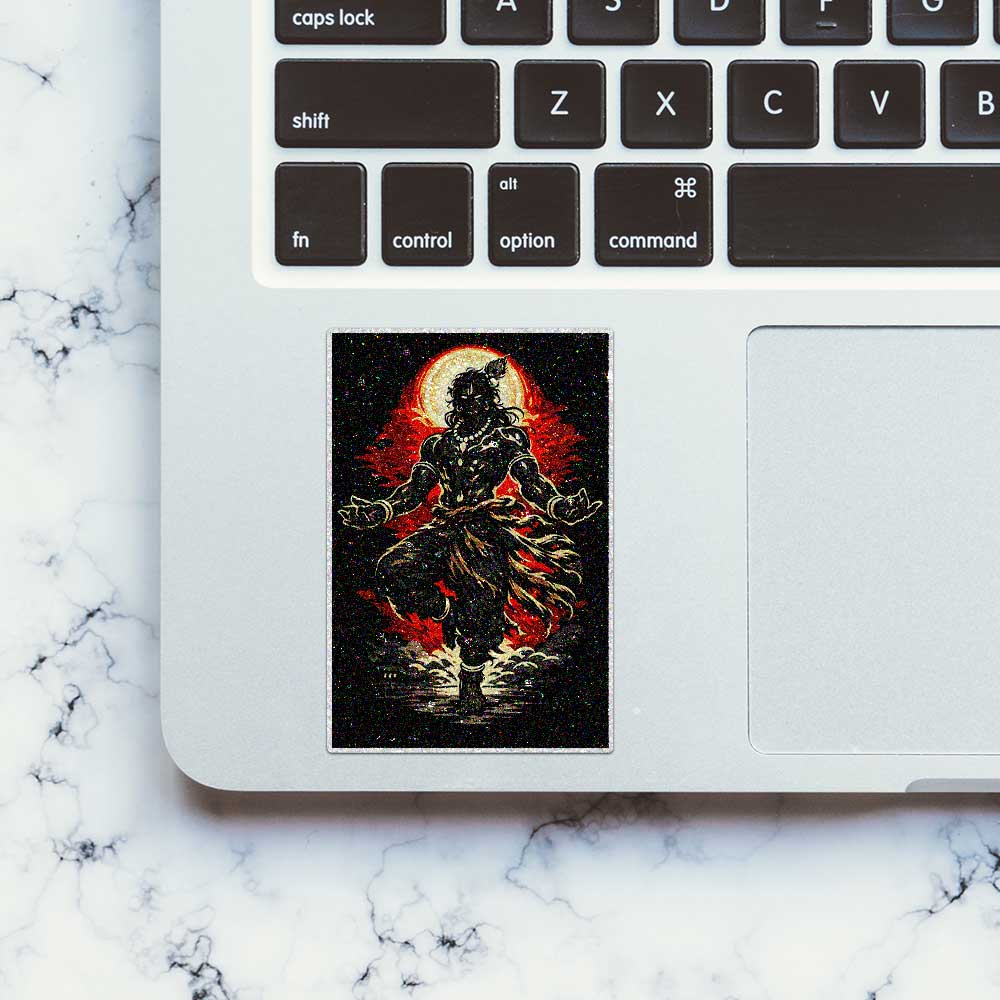 Fiery Deity Silhouette Glitter Sticker