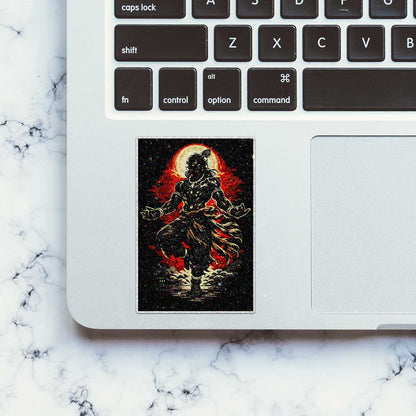 Fiery Deity Silhouette Glitter Sticker