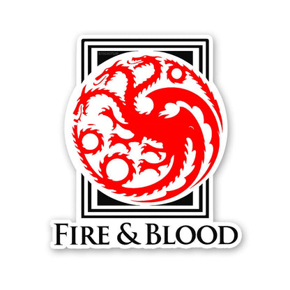 Fire and Blood Sticker