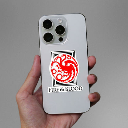 Fire and Blood Sticker
