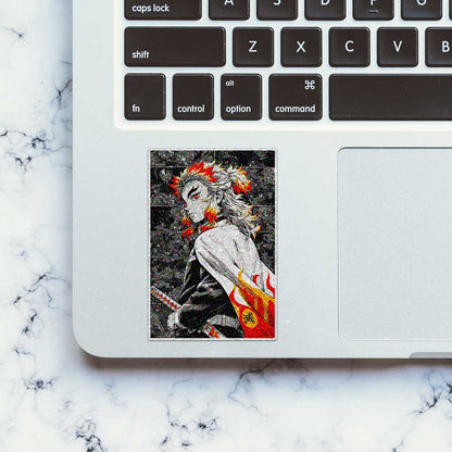 Flame Haired Warrior Glitter Sticker