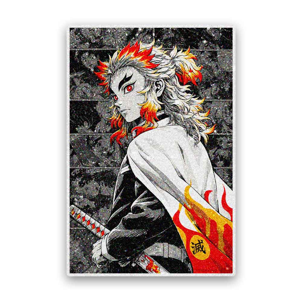 Flame Haired Warrior Glitter Sticker