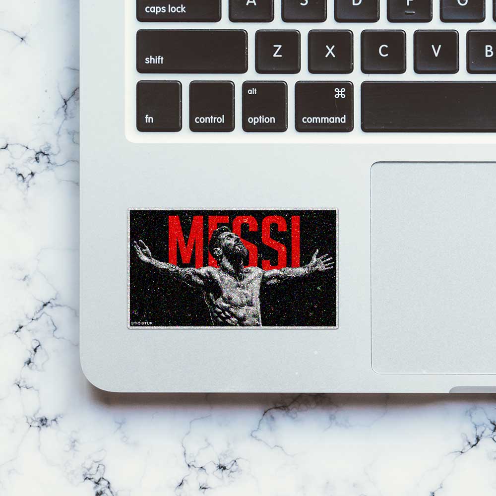 Footballer Arms Outstretched Glitter Sticker