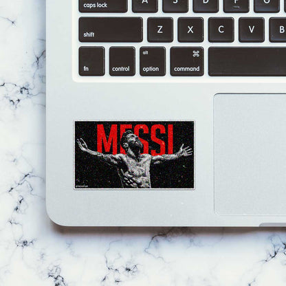 Footballer Arms Outstretched Glitter Sticker