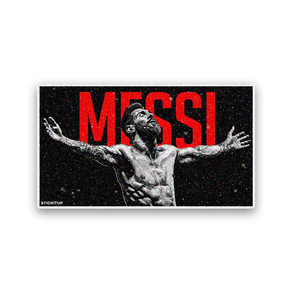 Footballer Arms Outstretched Glitter Sticker