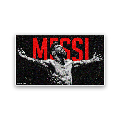 Footballer Arms Outstretched Glitter Sticker