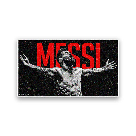Footballer Arms Outstretched Glitter Sticker