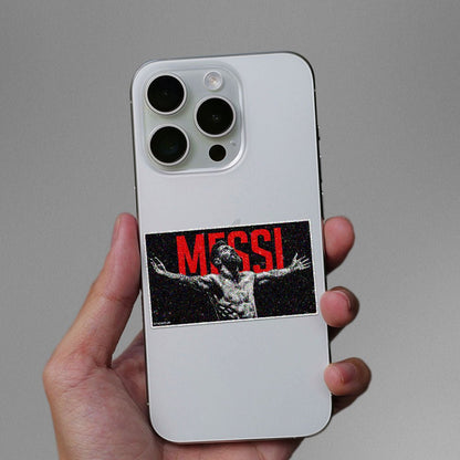 Footballer Arms Outstretched Glitter Sticker