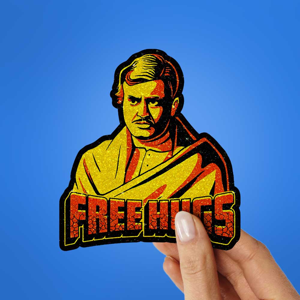 Free Hugs Glitter Sticker