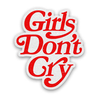 Girls Don't Cry Script Glitter Sticker
