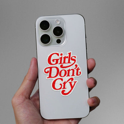 Girls Don't Cry Script Glitter Sticker