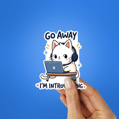 Go Away Im Introverting Sticker
