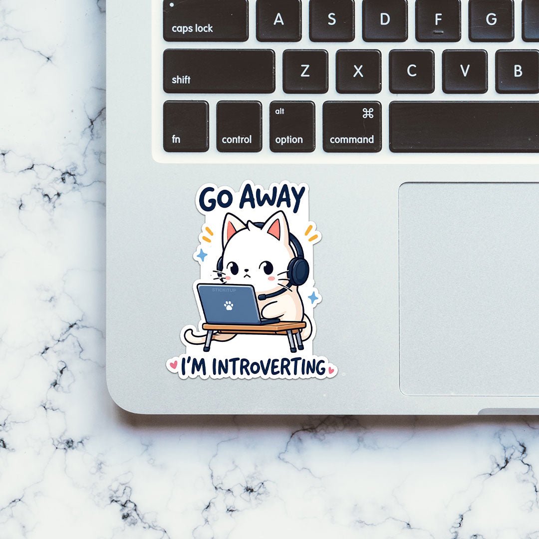 Go Away Im Introverting Sticker