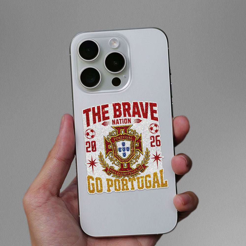 Go Portugal Football Glitter Sticker