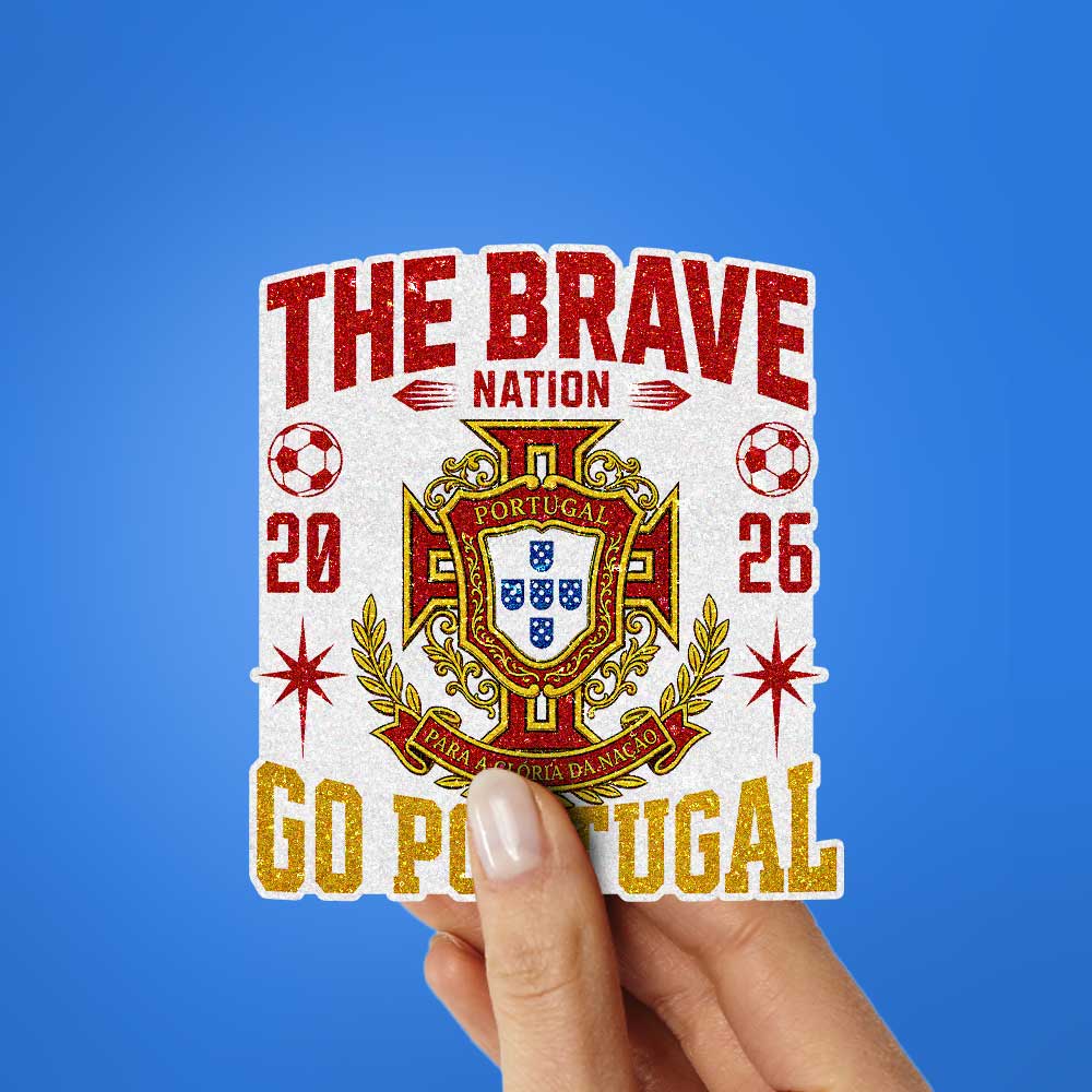 Go Portugal Football Glitter Sticker