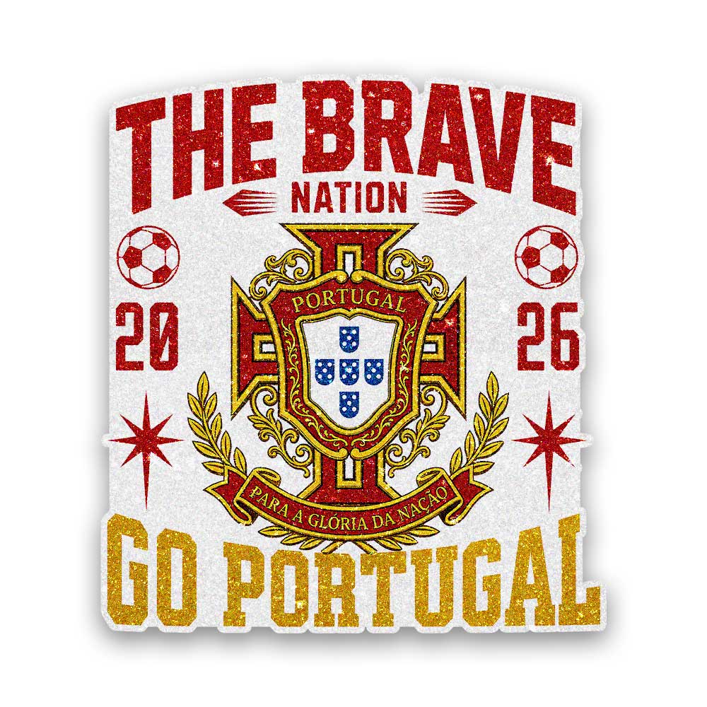 Go Portugal Football Glitter Sticker