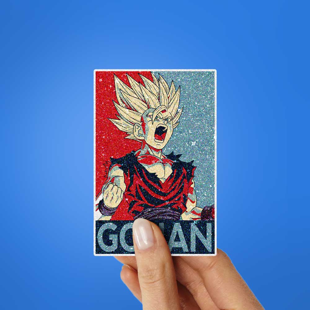 Golden Aura Warrior Glitter Sticker