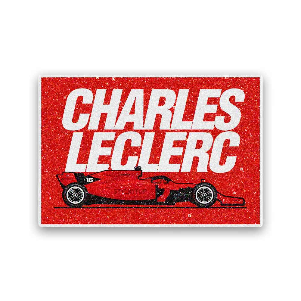 Grand Prix Racer Red Car Glitter Sticker