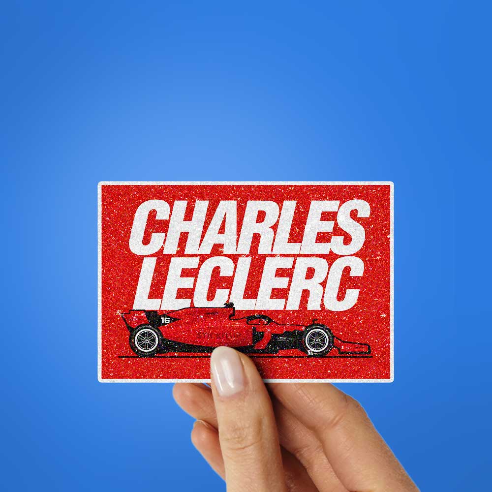 Grand Prix Racer Red Car Glitter Sticker